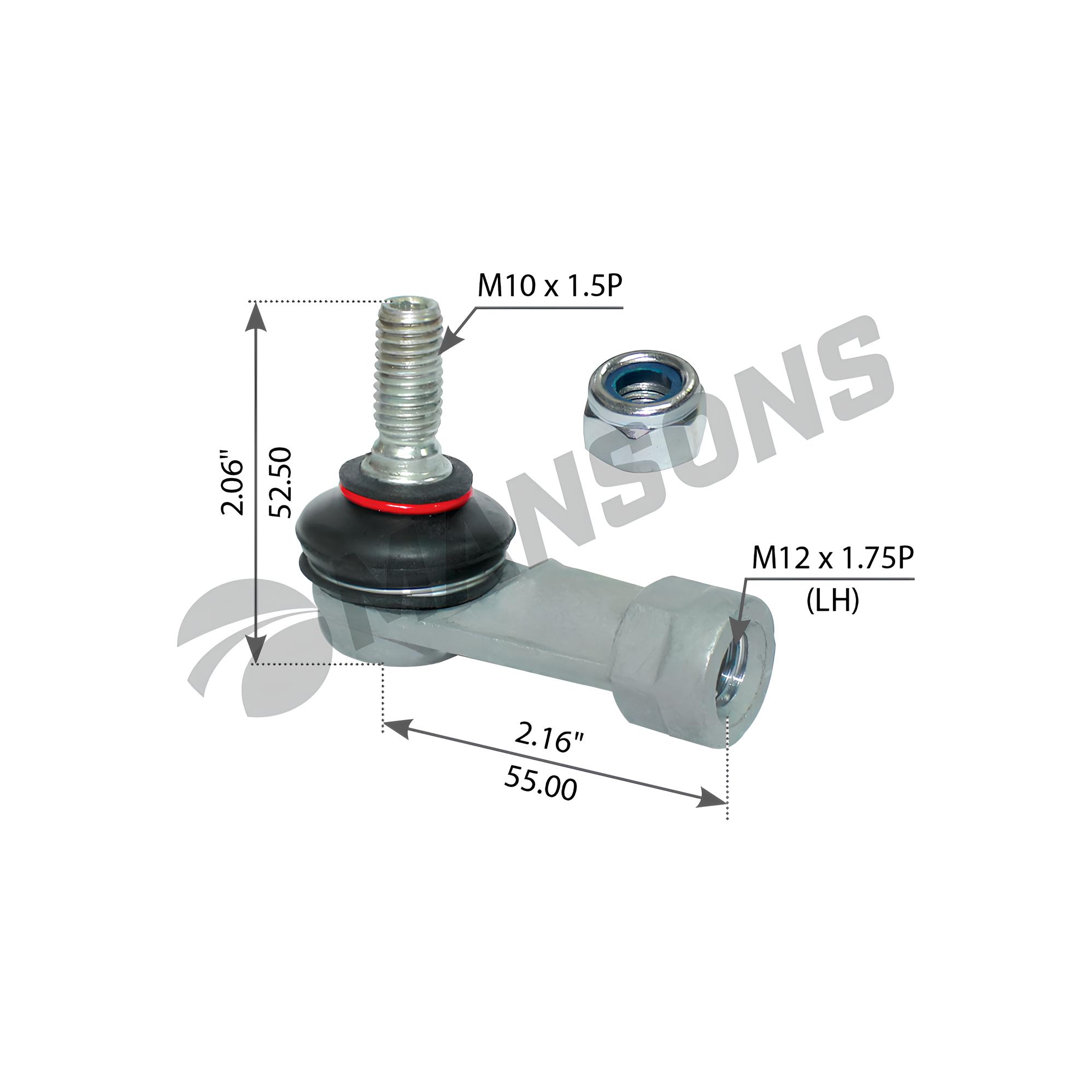 Наконечник тяги КПП M12*1,75/M10*1.5 правый DAF/MAN/Volvo/Scania 100.672