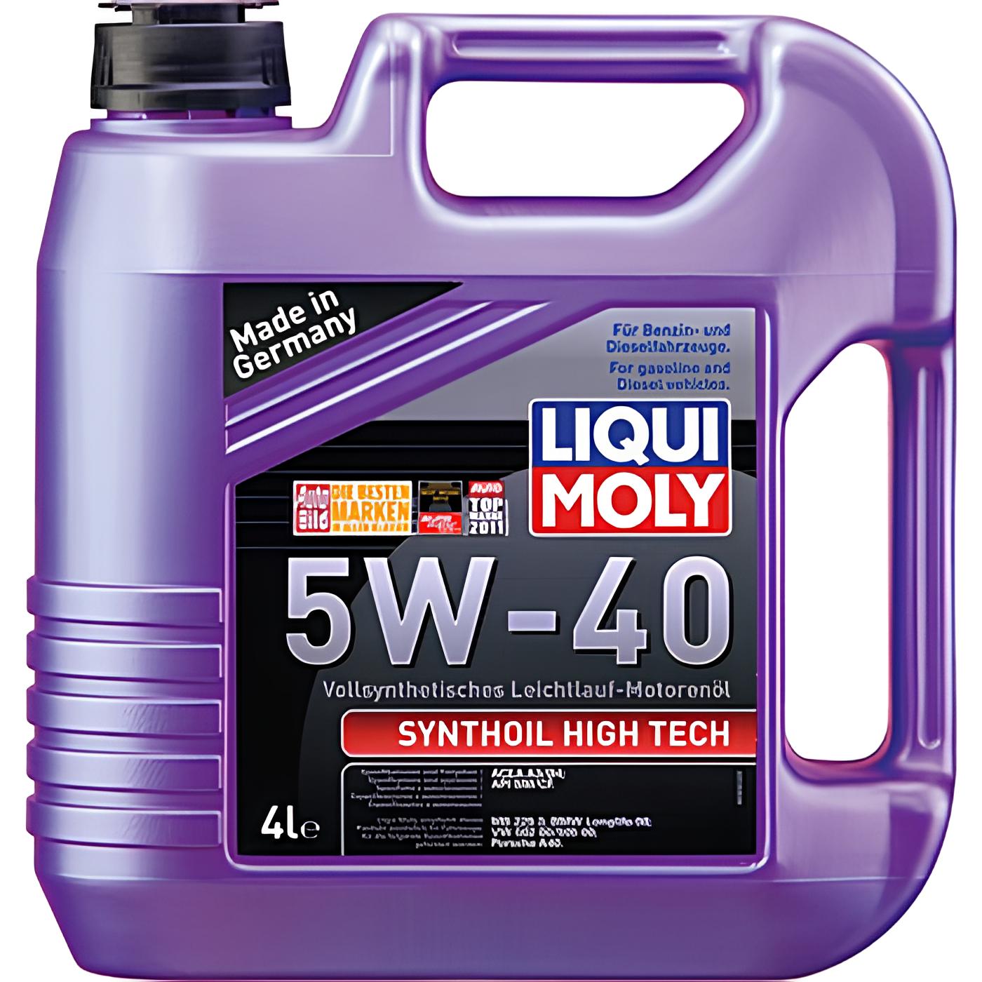 Масло моторное 5W40 LiquiMoly Synthoil High Tech SM/CF A3/B4 4L 1915