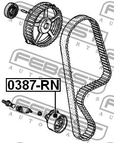 Ролик натяжителя ремня ГРМ Honda Civic 1.4/1.6/1.7i 00-05 0387RN