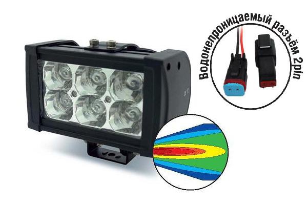 Фара светодиодная 12/24V 18W OFF-Road 155*102*97 SL-1506 43461