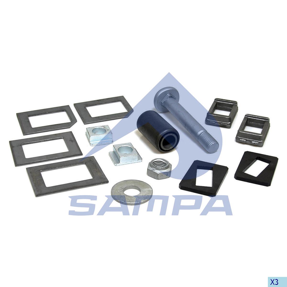 Р/к пальца рессоры M30*200 пластины, гайки, шайба BPW 070.617