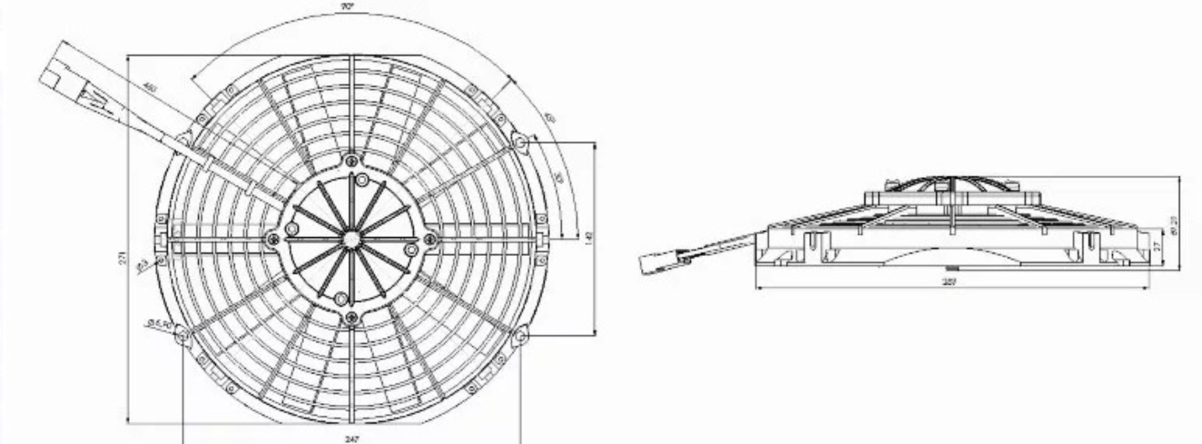 Вентилятор кондиционера нагнетательный D=255/289 24В 74315011