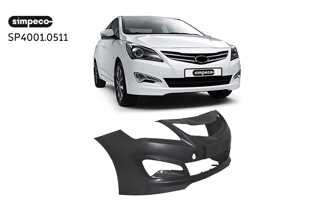 Бампер передний неокрашенный Hyundai Solaris 2014-> SP40010511