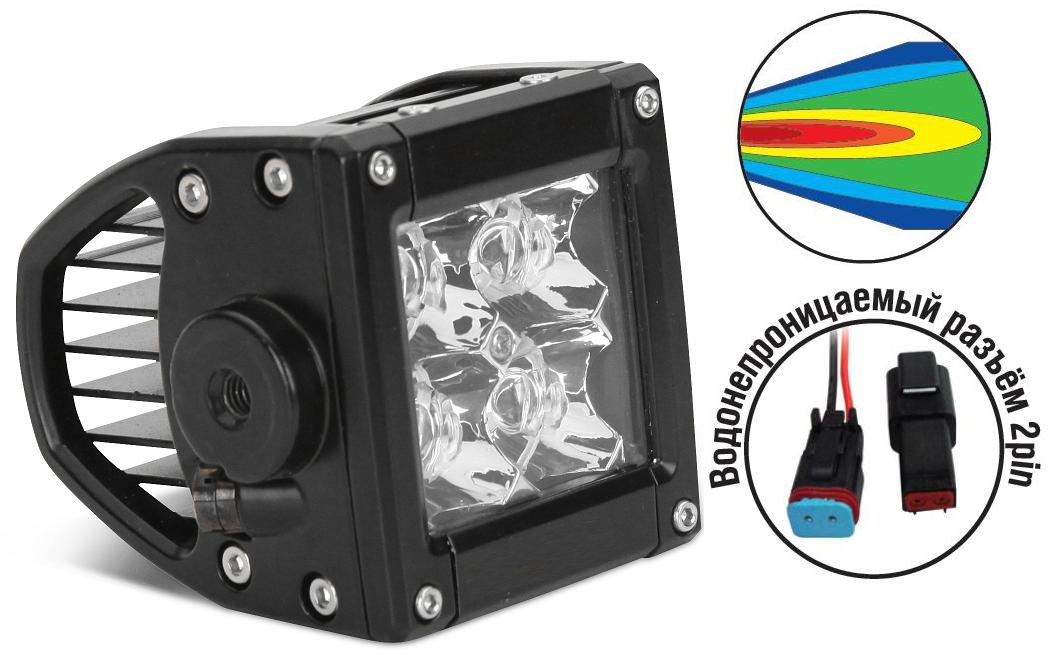 Фара светодиодная 12/24V 12W OFF-Road 92*89*82 SL-1605A 43921