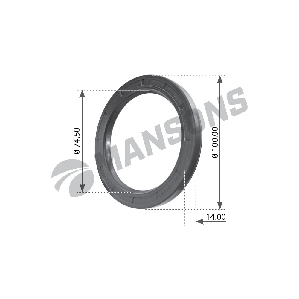 Сальник ступицы 075*100*14 задней внешний Scania 100.036