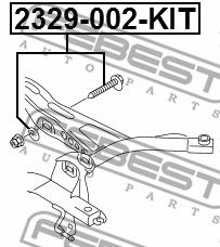 Болт подвески с эксцентриком M12*1.5*97 с шайбой Audi Q3 11>/VW Passat 05> 2329002KIT