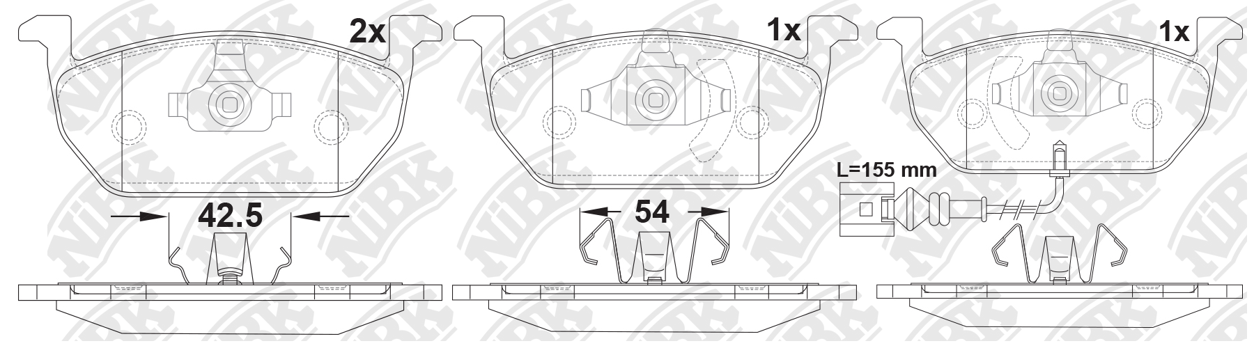 Колодки дискового тормоза передние Seat Leon/Skoda Octavia/VW Golf 1.2/1.6TSi/TDi 12> PN0699W