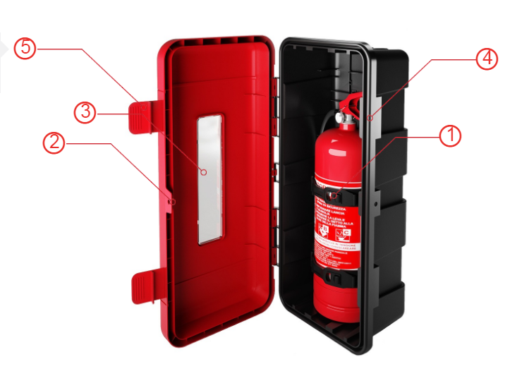 Пенал огнетушителя 715*335*240 6/9 кг Д=170-190мм Regon пластик 82130