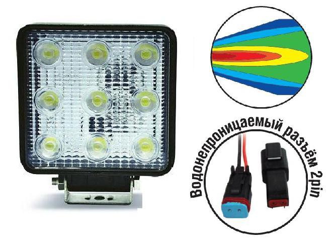 Фара светодиодная 12/24V 27W OFF-Road 109*41*136 SL-1211A 43460