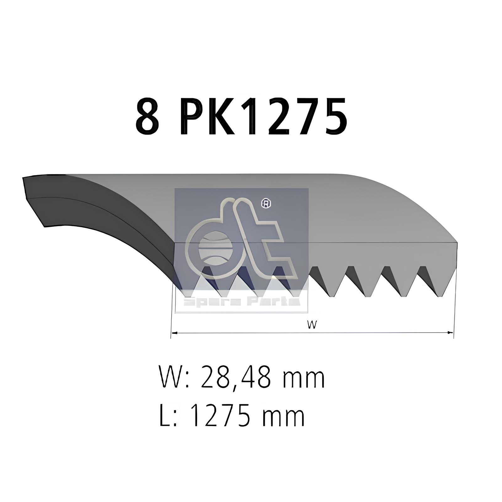 Ремень поликлиновой 08PK1275 Volvo FH/FM/MAN 2.15417
