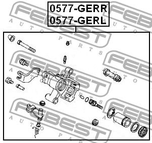 Суппорт тормозной задний левый MAZDA 626 GE 0577GERL