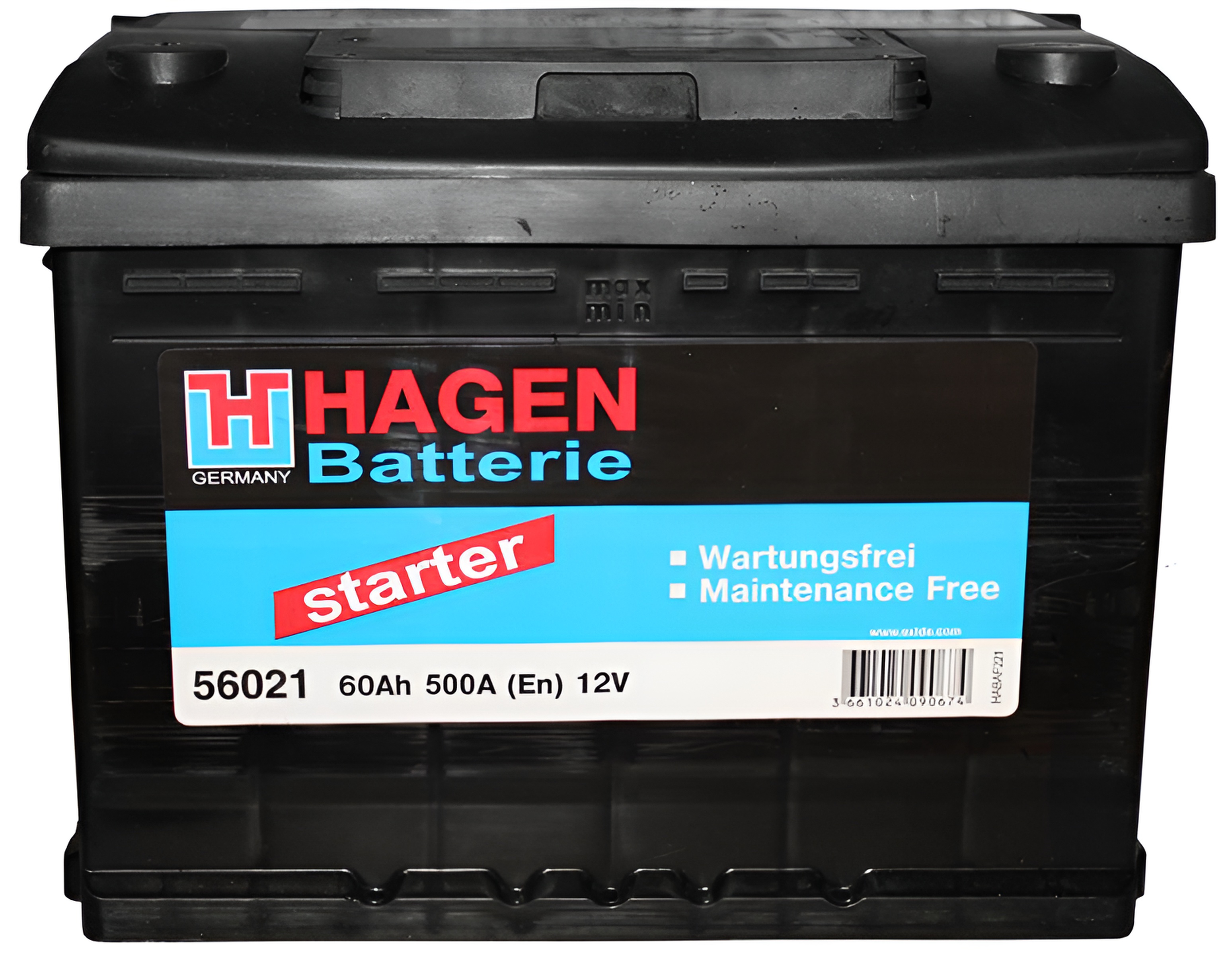 Аккумулятор 12V 60Ah 500A 242*175*190 ETN1 (пр) Hagen 56021