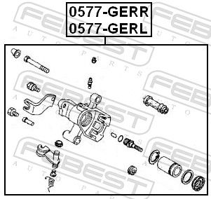 Суппорт тормозной задний правый MAZDA 626 GE 0577GERR