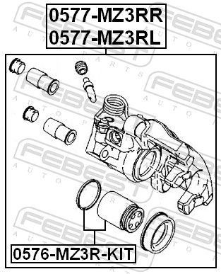 Суппорт тормозной задний правый Ford Focus 1.6-2.0 03> 0577MZ3RR