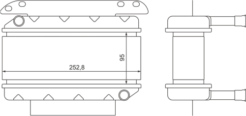 Радиатор медный 3-х рядный отопителя ГАЗ 53-8101060Р