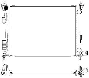 Радиатор системы охлаждения MКПП Hyundai Solaris 1.4i-1.6i/Kia Rio 1.2i-1.6 11> 32218512