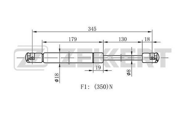 Амортизатор багажника Renault Megane II 03- GF1823