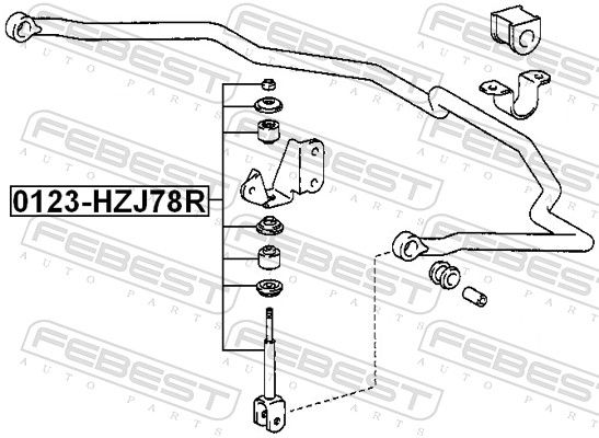 Тяга стабилизатора заднего Lexus LX470/Toyota Land Cruiser/Land Cruiser 100 98-07 0123HZJ78R