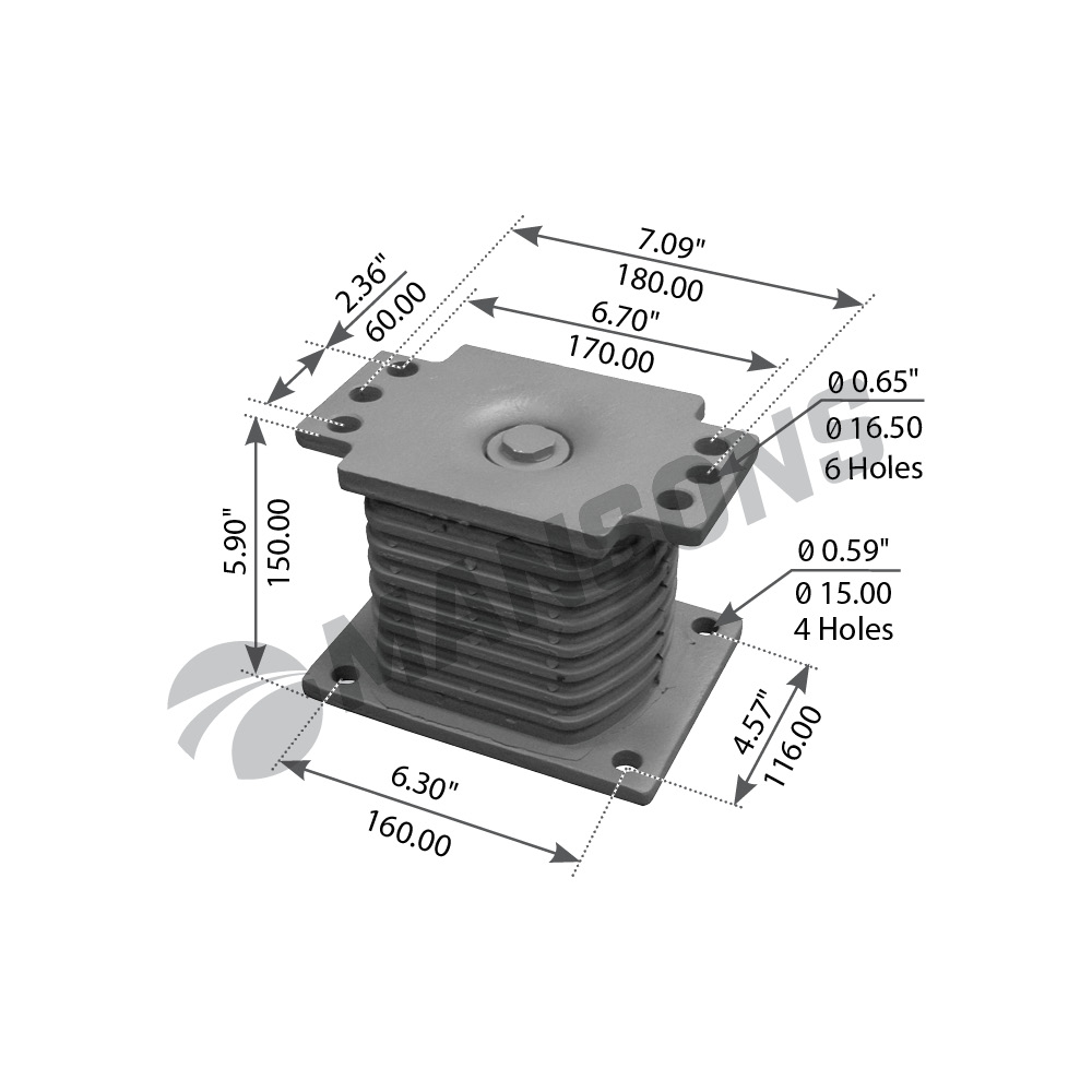 Подушка рессоры d=145 Volvo F10-FH16/Renault Premium II 900.385