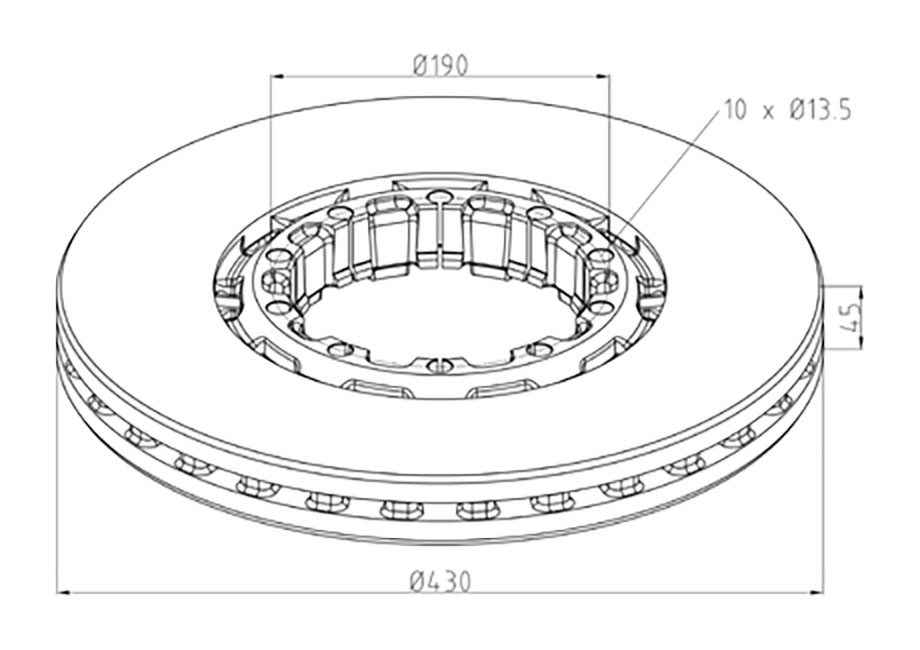 Диск тормозной 430*45*170.5 SAF SKRB9022 (SK7) INTEGRAL GL4079001303