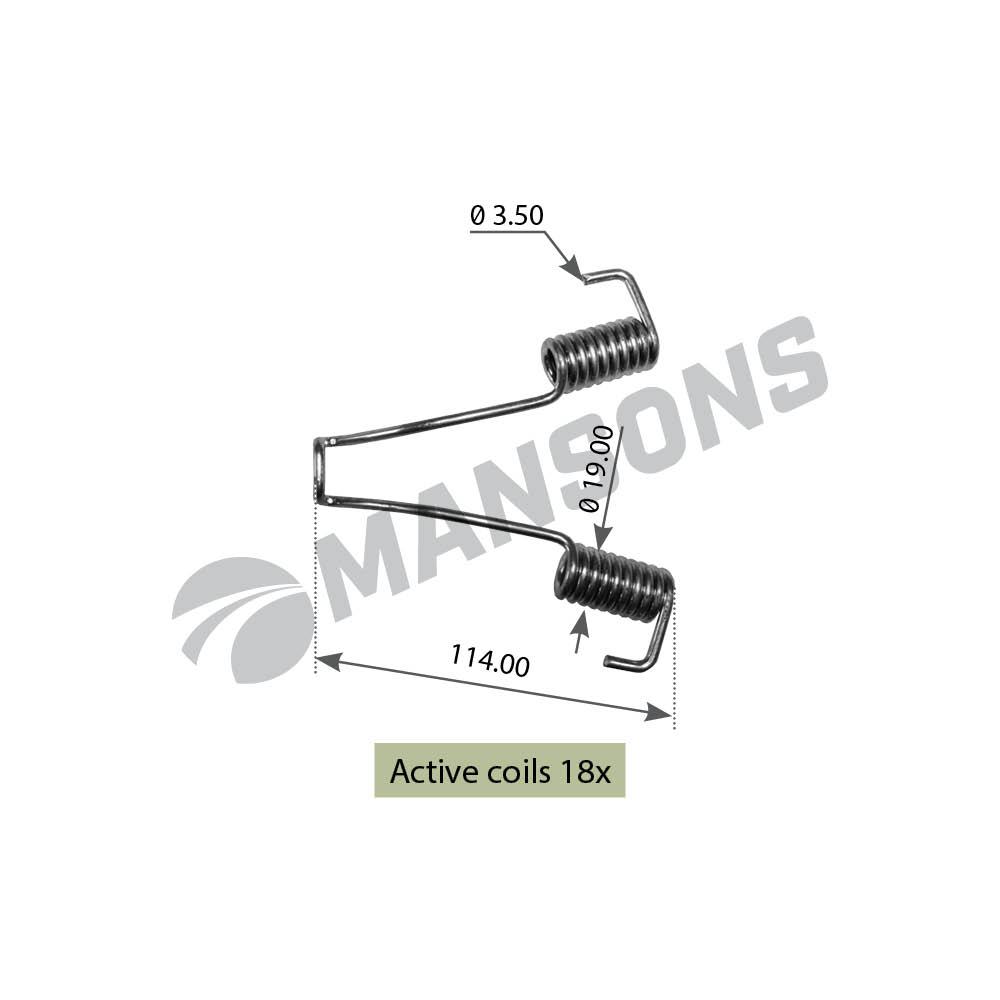 Пружина 3.6*19*125 дополнительная с крючком BPW/ТОНАР SPR0024