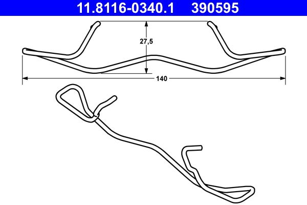 Скоба прижимная дисковых колодок Ford Focus/Mondeo 93>/Renault Laguna/Megane 1.4-3.5 01> 11811603401