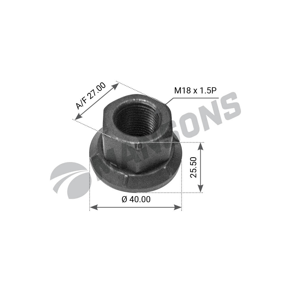 Гайка колесная M18*1.5/SW27 с юбкой Volvo/ГАЗ-3302 200.153