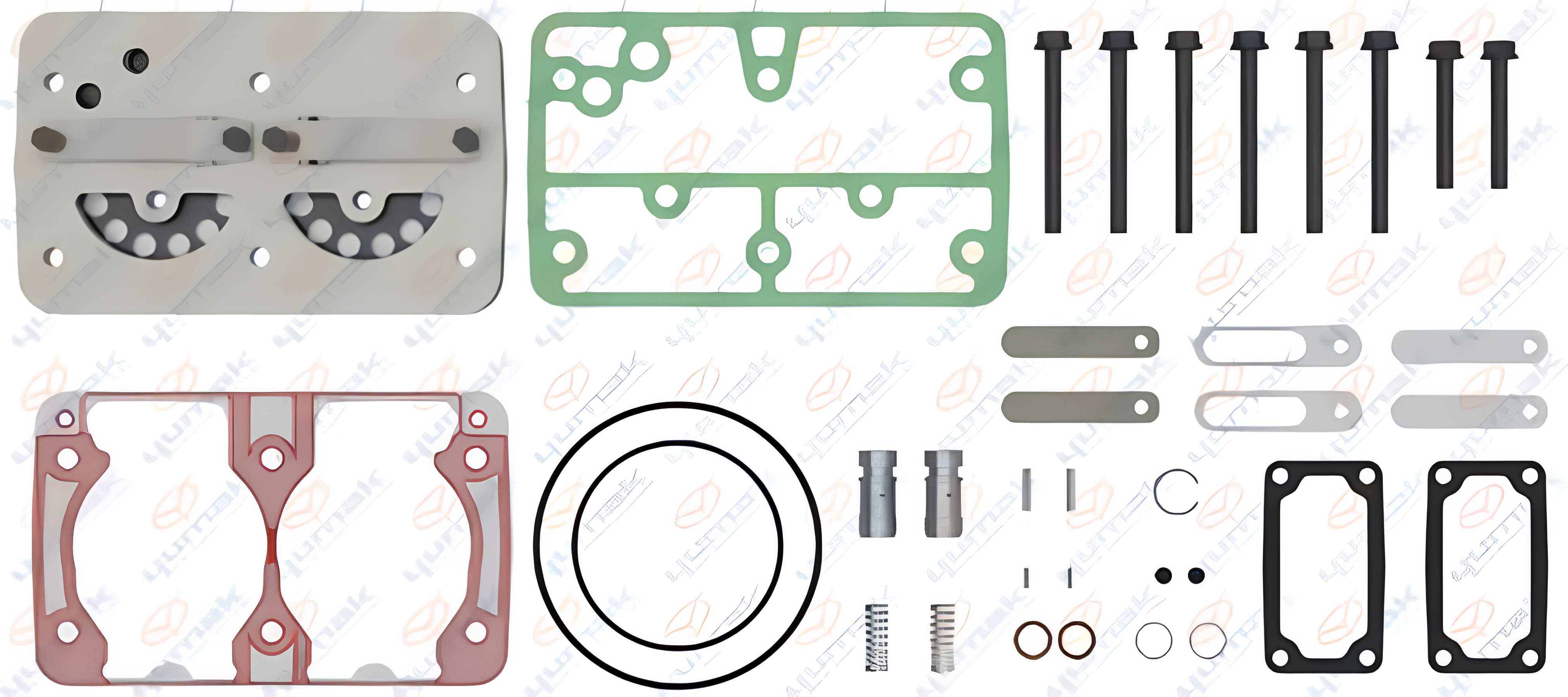 Р/к компрессора плата, клапаны, прокладки, кольца упл. Volvo FH/FM/FMX RK.01.082.05