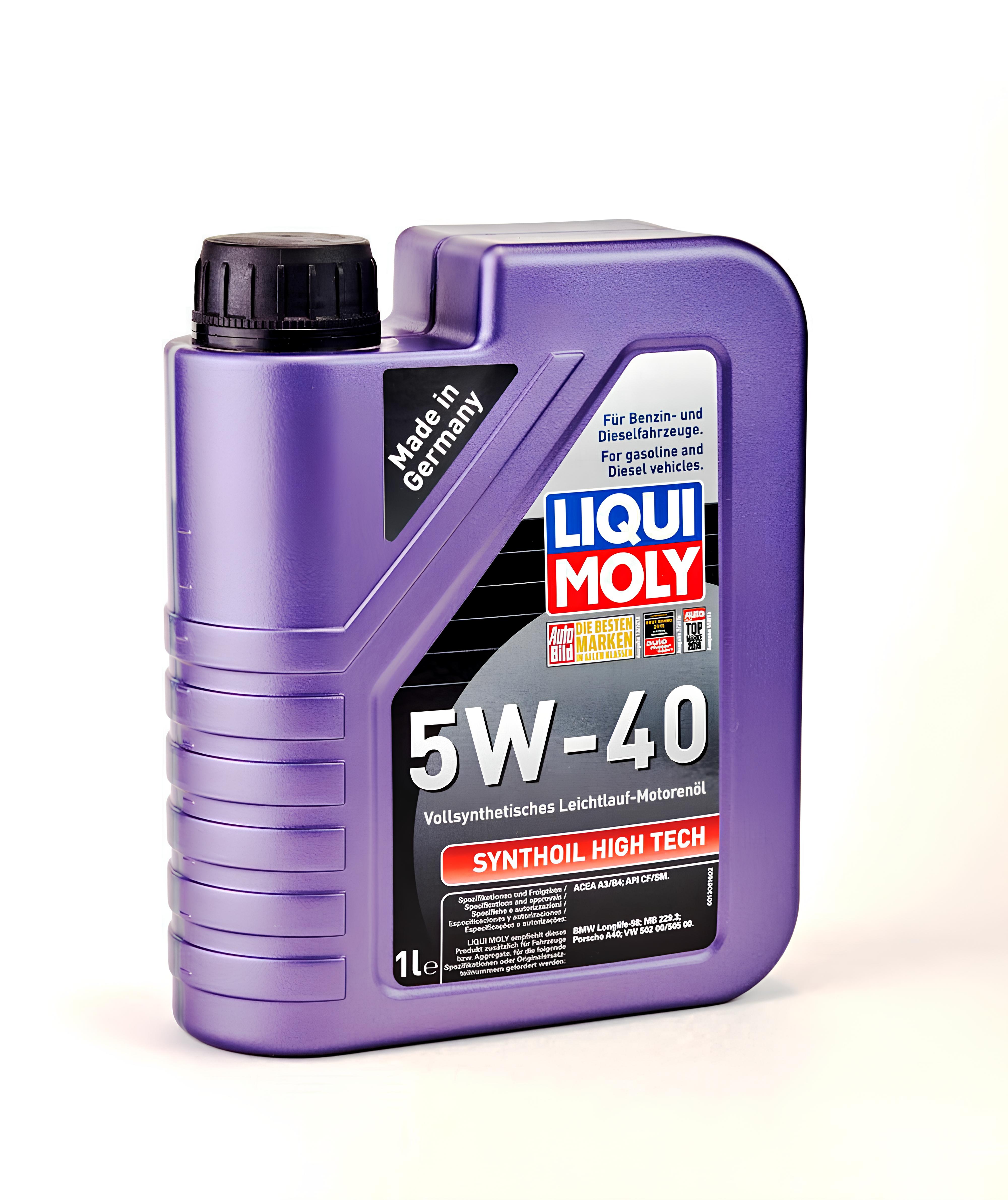 Масло моторное 5W40 LiquiMoly Synthoil High Tech SM/CF A3/B4 1L 1924