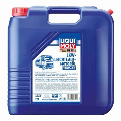 Масло моторное 10W40 LKW-Leichtlauf-Motoroil Basic SL/CI-4; ACEA E7-07 20L 4743