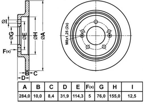 Диск тормозной задний Hyundai Sonata 14->/Kia Optima 13-> rn1601
