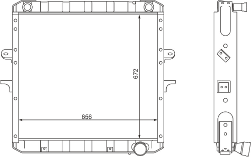 Радиатор медный 4-х рядный дв.ЯМЗ-238ДЕ2 МАЗ 64229-1301010