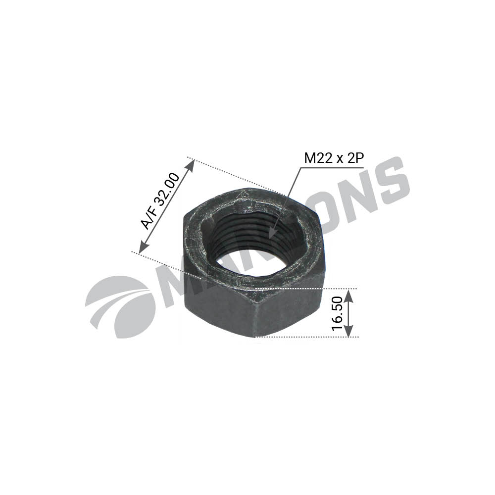 Гайка колесная M22*2 BPW/SAF/Kass WN039