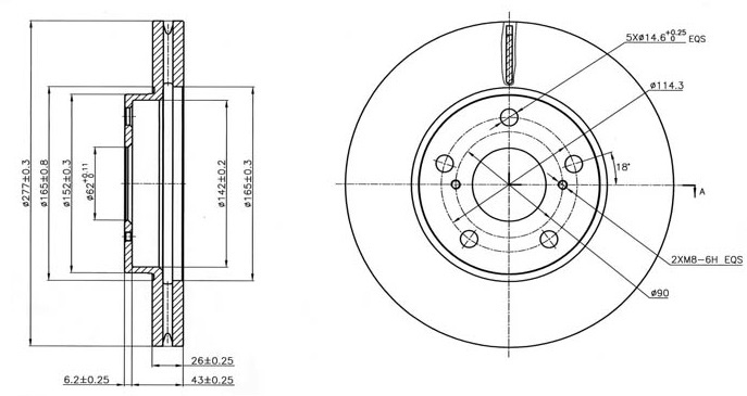 Диск тормозной передний Toyota Corolla 1.4-1.8 13> RN21001