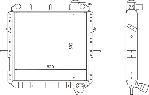 Радиатор медный 4-х рядный МАЗ 500-1301010-02