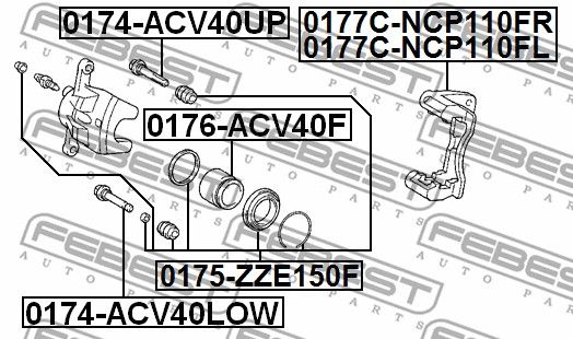 Скоба суппорта тормозного переднего Toyota Verso-S 0177C-NCP110FR