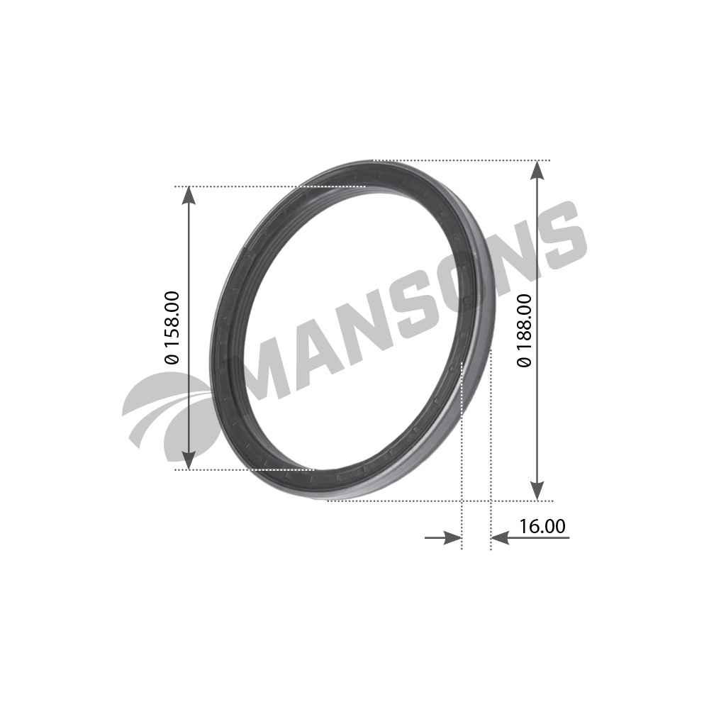 Сальник ступицы 155*188*16,0 задней Scania 2-/3-/4-/P-/G-/R-/T-Series 100.035