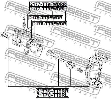 Суппорт тормозной задний левый Ford Transit 06> 2177TT9FWDRL