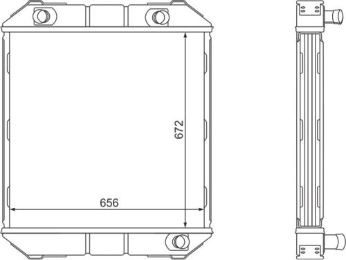 Радиатор медный 4-х рядный ЛАЗ 699-1301010Р