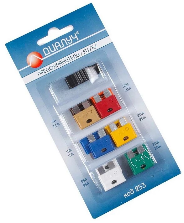 Предохранитель 5-30A флажковый к-т 12шт. с пинцетом ПРД006-1