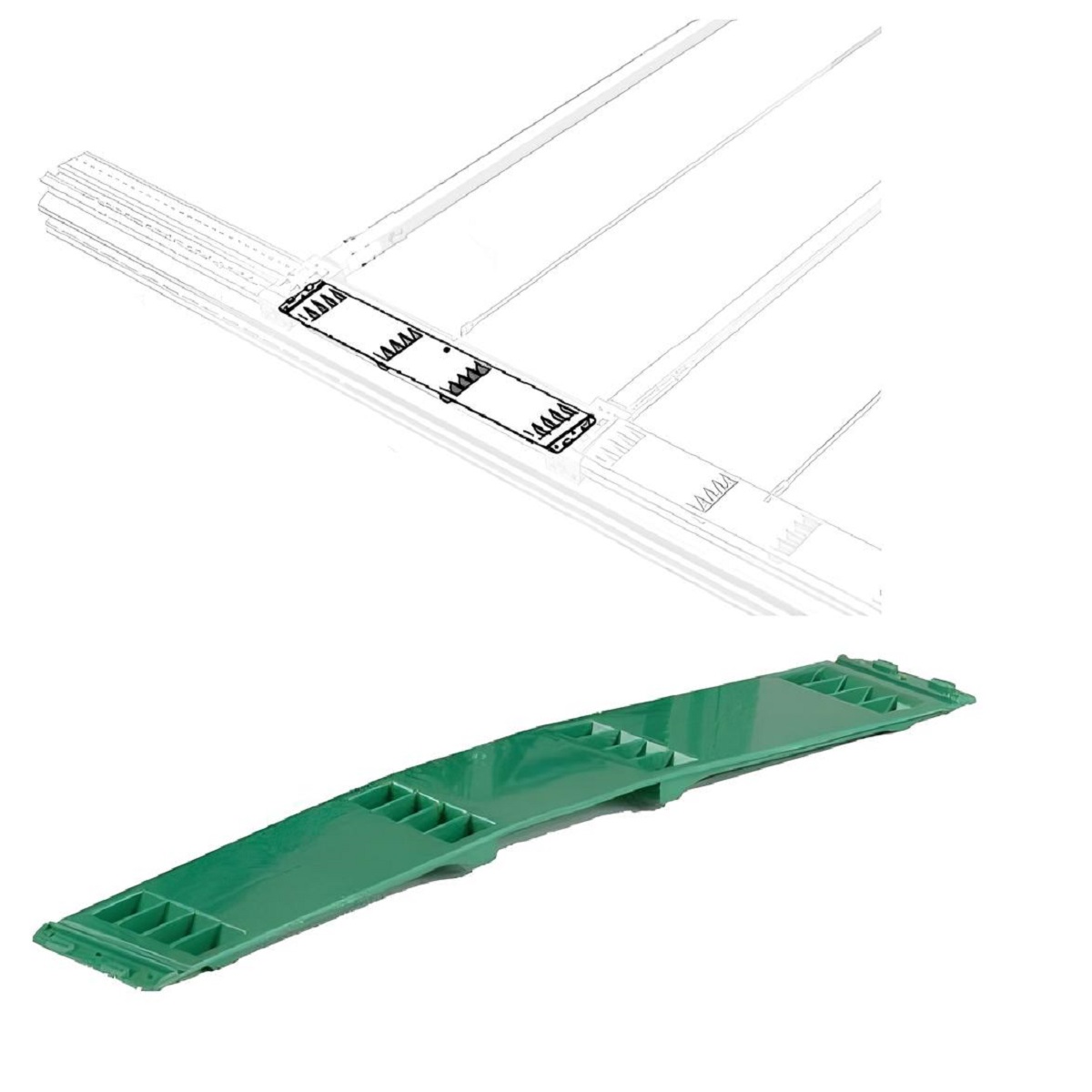 Пластина соединительная поперечины крыши прицепа 650мм 38034110