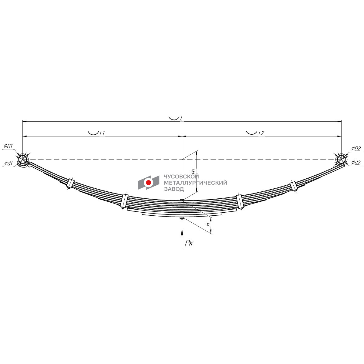 Рессора 9 листов L=1243мм задняя ИЖ-2715/27151/27156 27156-2912012