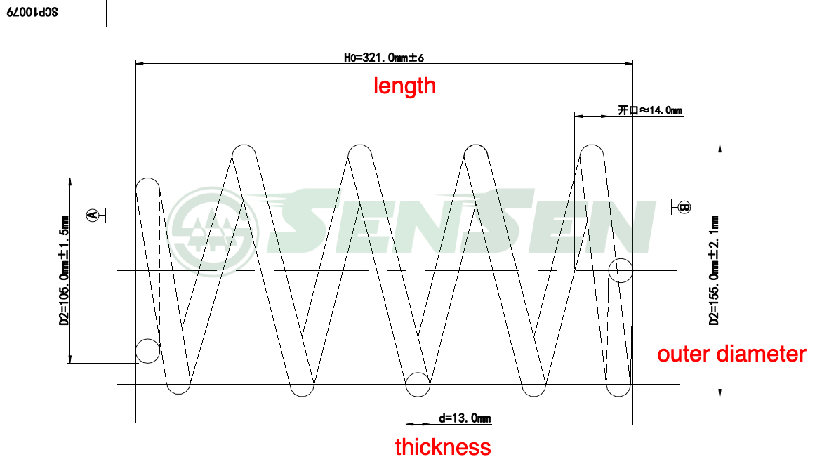 Пружина передней подвески Ford Focus III 1.6 11- SCP10079