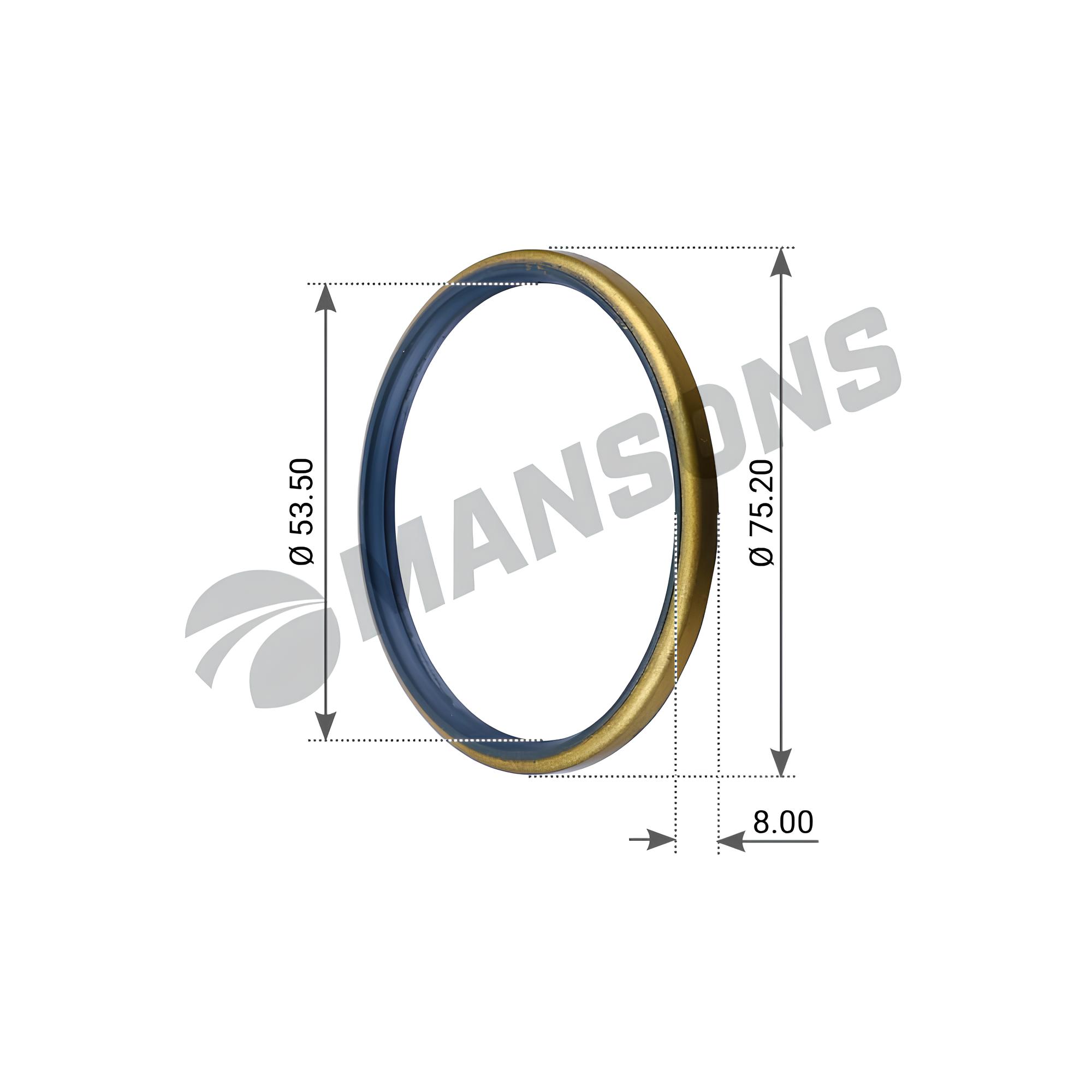 Сальник КПП 055*75*8 первичного вала MAN/Renault/DAF/Iveco/Volvo 200.296