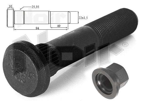 Болт колесный M22*1.5*94 задний DAF 85/95/95XF 620101210