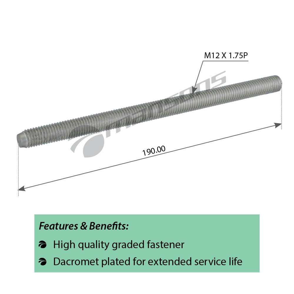 Шпилька M12*1.75*190 стакана пневмоподушки Schmitz 602.041